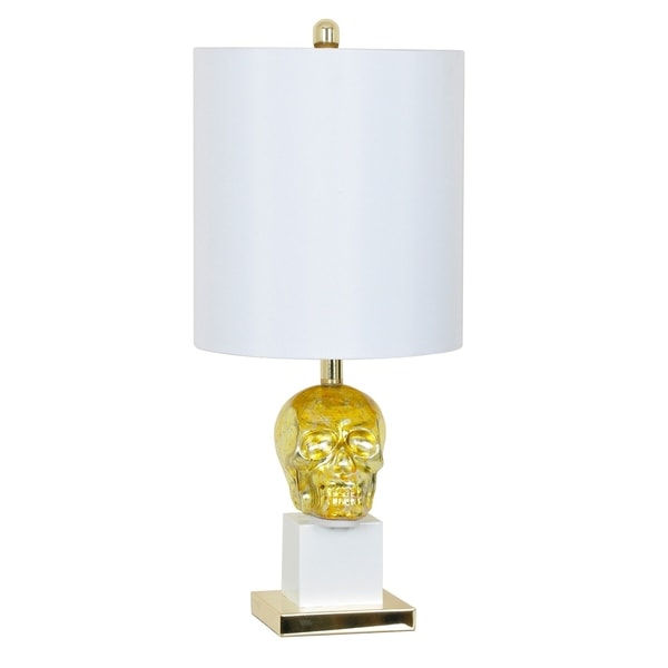 gold skull lamp