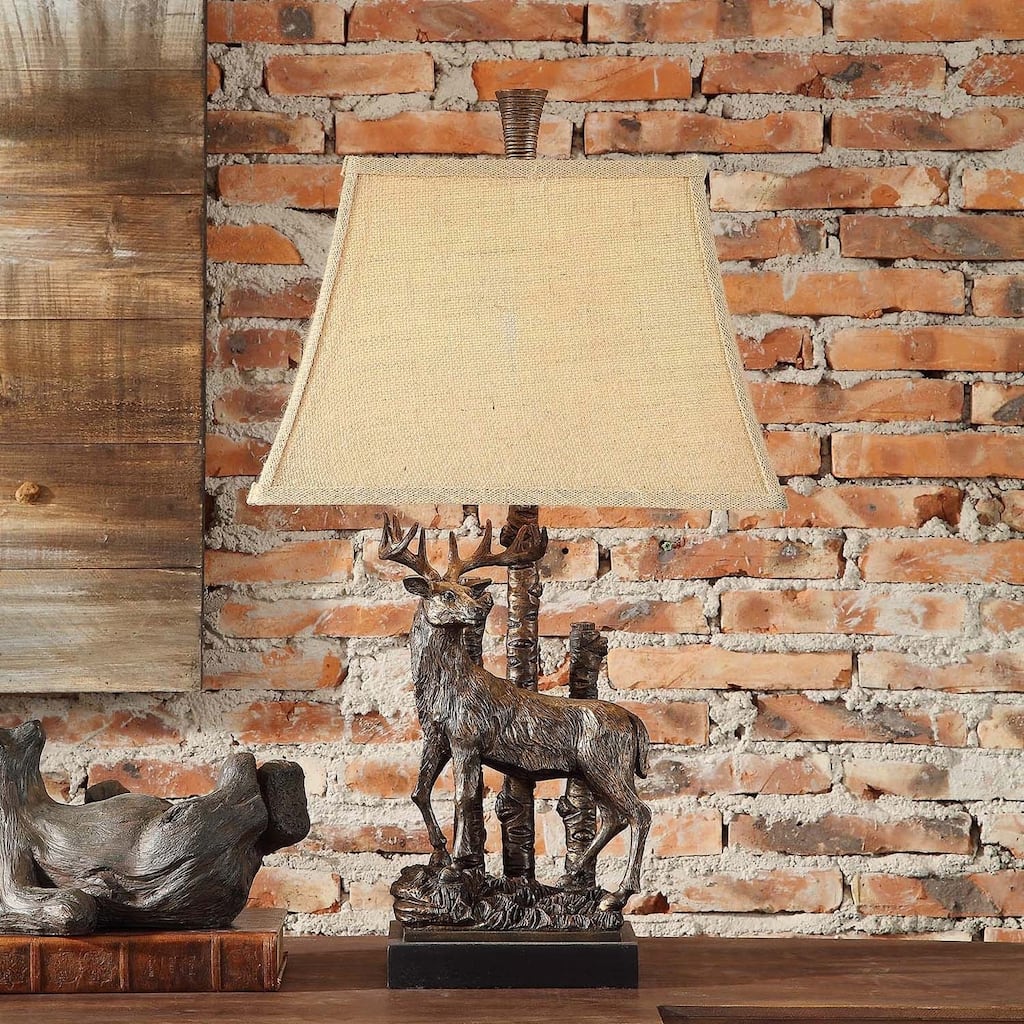 Deer Bronze 26.5-inch Table Lamp - 15x11x26.5
