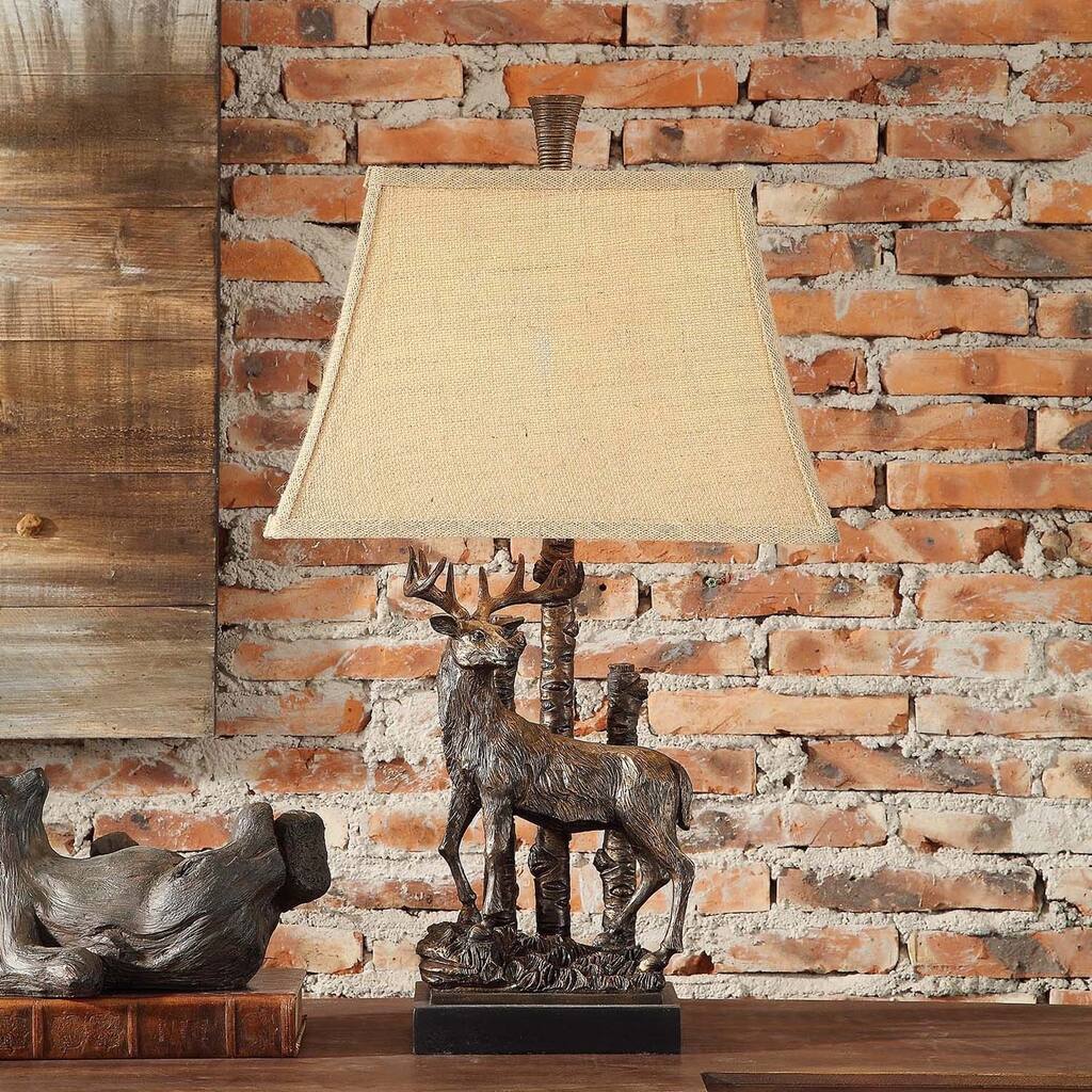Deer Bronze 26.5-inch Table Lamp - 15x11x26.5