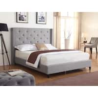 Best Master Furniture Upholstered Wingback Panel Bed