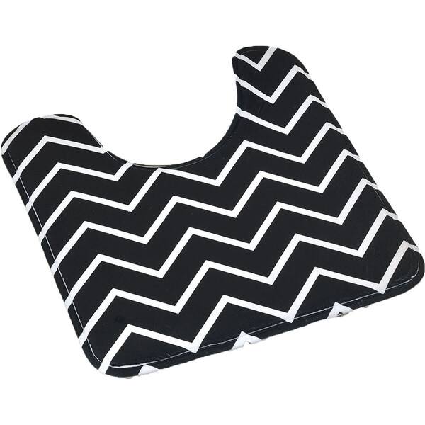 Shop Zigzag Pedestal Mat Microfiber Bath Toilet Contour Rug Free