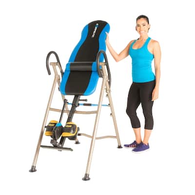 EXERPEUTIC 225SL Inversion Table with AIR SOFT No Pinch Ankle Holders - Blue