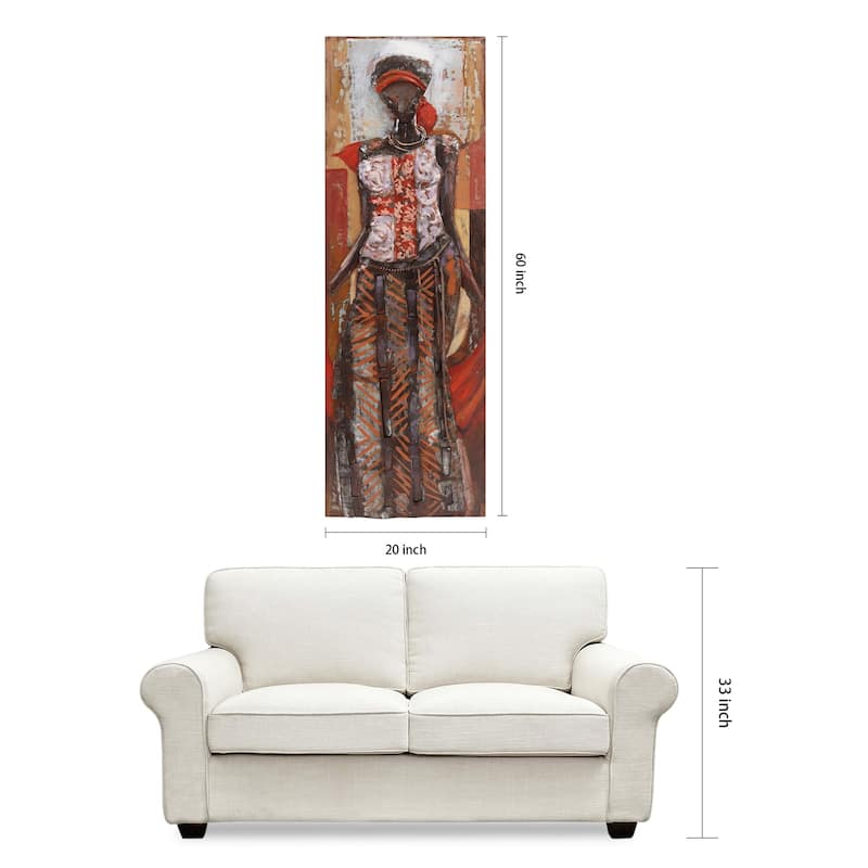 "Elegance" Mixed Media Iron Hand Painted Dimensional Wall Decor