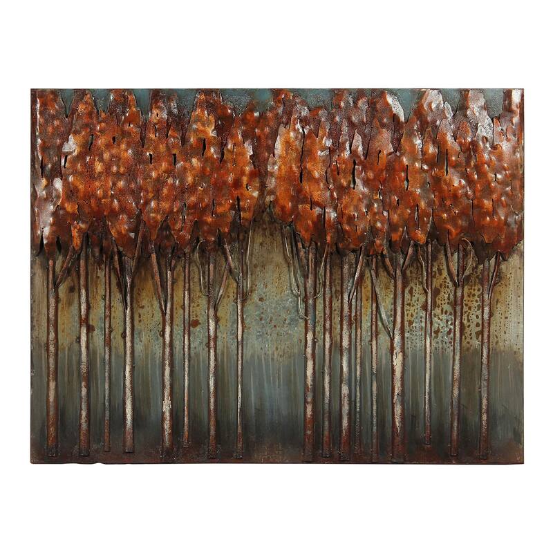 "Sunset Ground" Mixed Media Iron Hand Painted Dimensional Wall Art