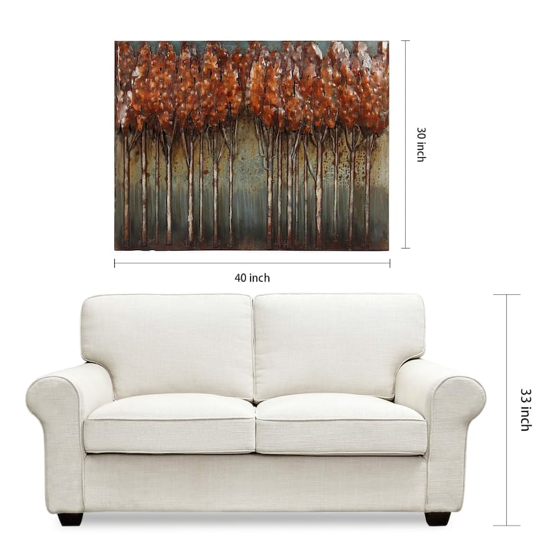 "Sunset Ground" Mixed Media Iron Hand Painted Dimensional Wall Art
