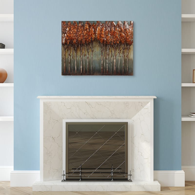"Sunset Ground" Mixed Media Iron Hand Painted Dimensional Wall Art