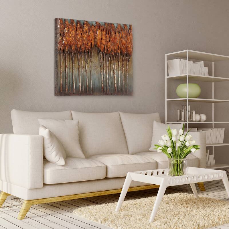 "Sunset Ground" Mixed Media Iron Hand Painted Dimensional Wall Art