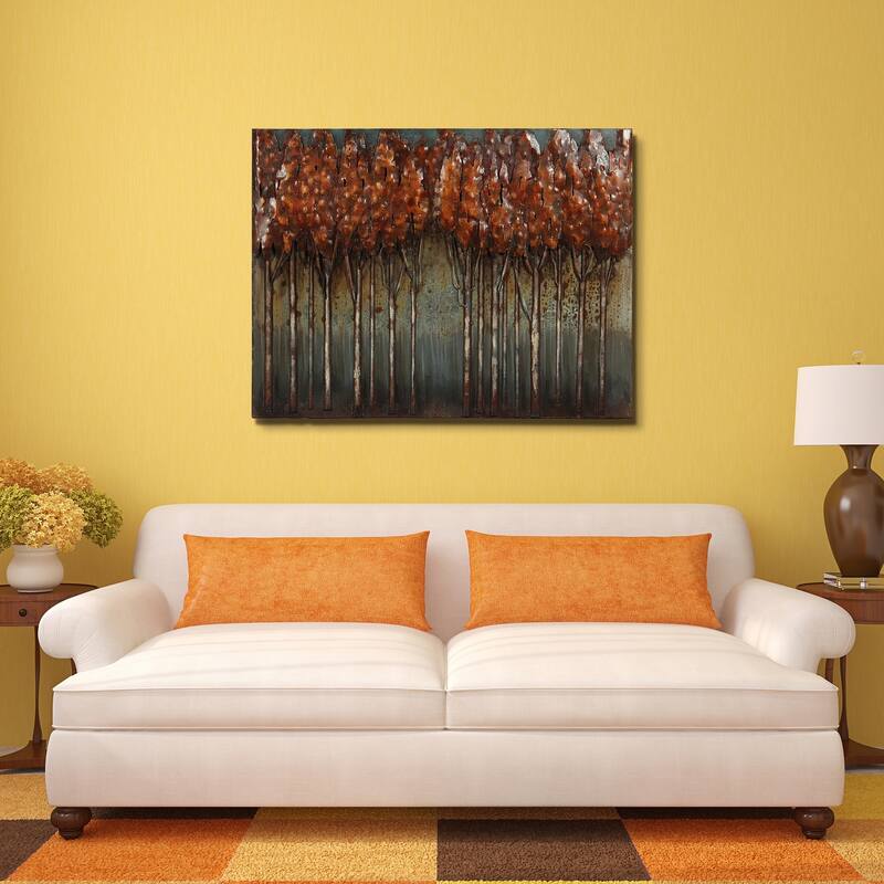 "Sunset Ground" Mixed Media Iron Hand Painted Dimensional Wall Art