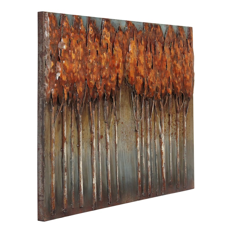 "Sunset Ground" Mixed Media Iron Hand Painted Dimensional Wall Art