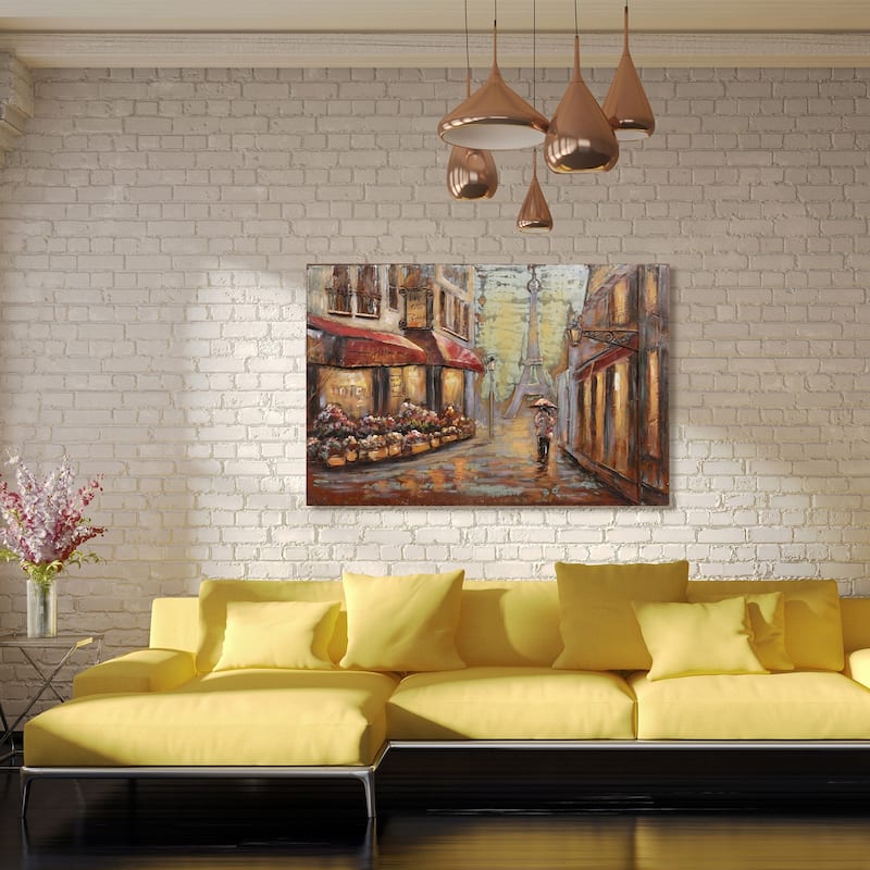 "Solo in Paris" Mixed Media Iron Hand Painted Dimensional Wall Art