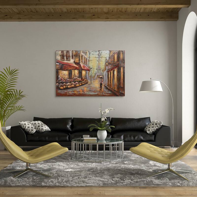 "Solo in Paris" Mixed Media Iron Hand Painted Dimensional Wall Art
