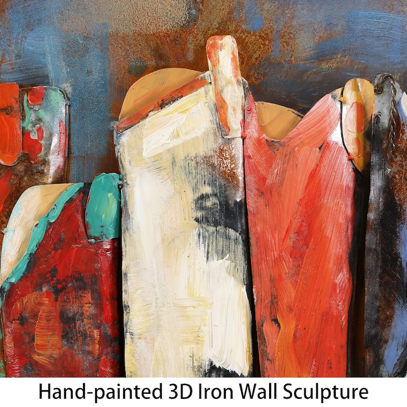 "Cowboy’s Boots" Mixed Media Iron Hand Painted Dimensional Wall Art