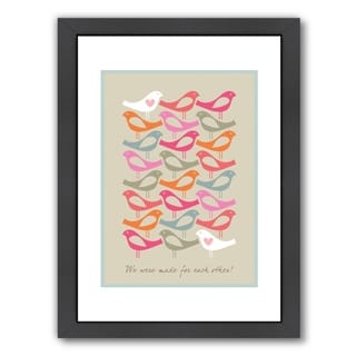 Birds Made For Each Other Pinks - Framed Print Wall Art
