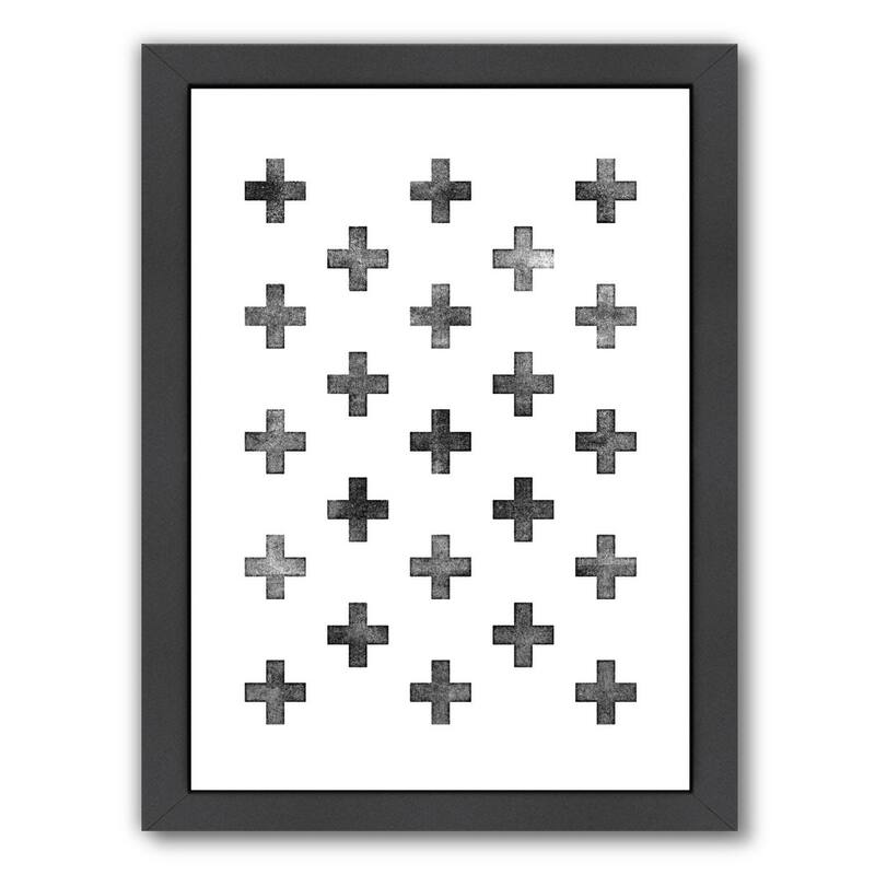 Swiss Cross Pattern On White Framed Print Wall Art Bed Bath