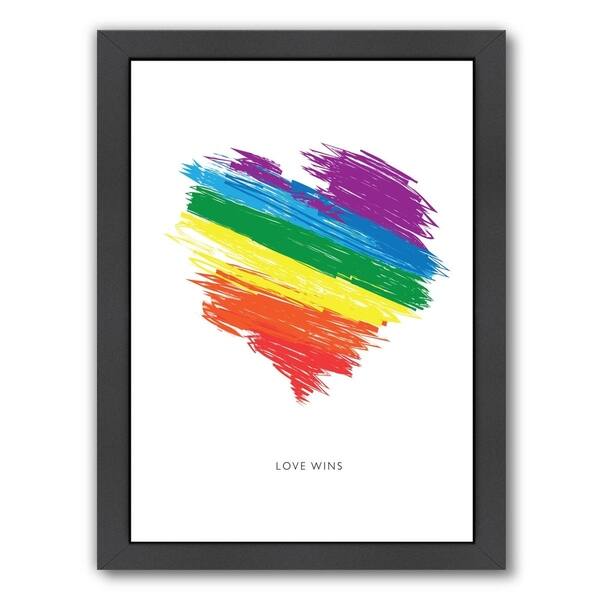 Love Wins Rainbow Scrawl Framed Print Wall Art Overstock 20579374