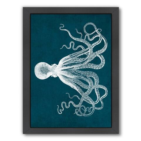 Octopus Teal - Framed Print Wall Art