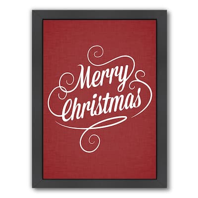 Americanflat 'Merry Christmas Crimson Jpg' Framed Wall Art