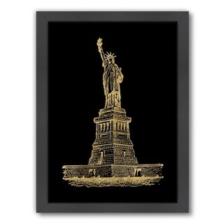 Statue Of Liberty Gold On Black - Framed Print Wall Art - Bed Bath ...