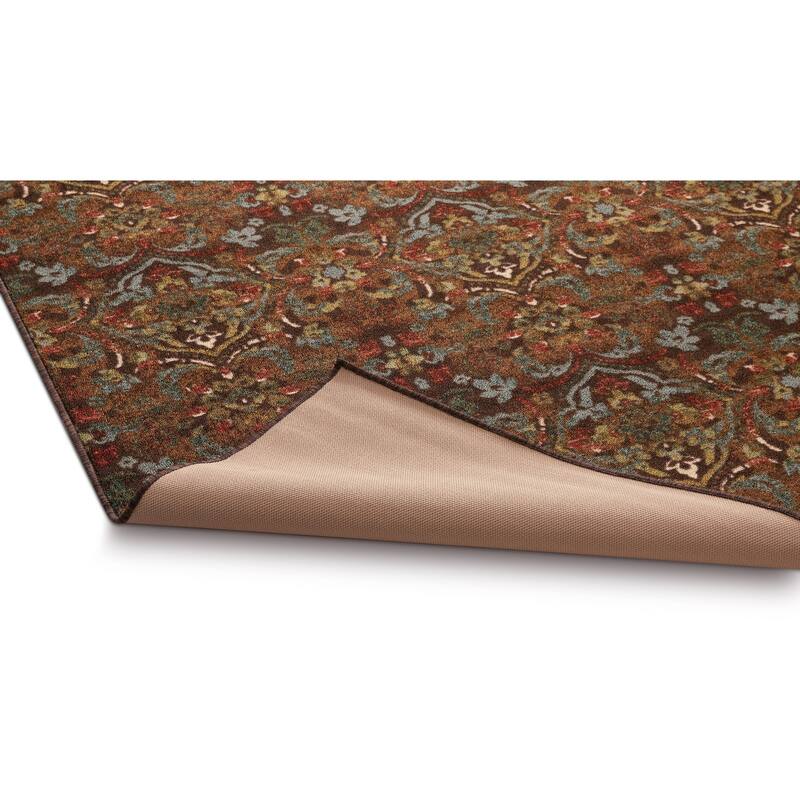 Well Woven Traditional Rustic Floral Brown Runner Rug - 1'8" x 4'11"