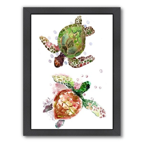 Americanflat 'Sea Turtles' Framed Wall Art - Overstock - 20582087