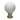 Royal Designs Ceramic Sphere White Lamp Finial with Polished Brass Base