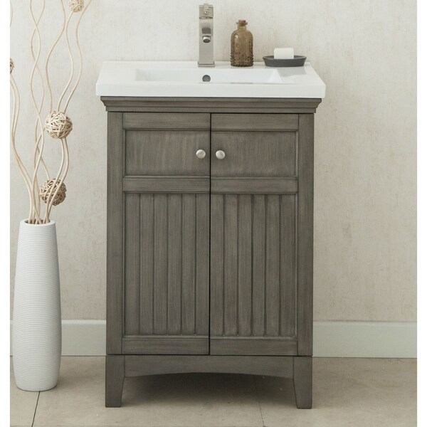 legion furniture grey wood 24-inch bathroom vanity