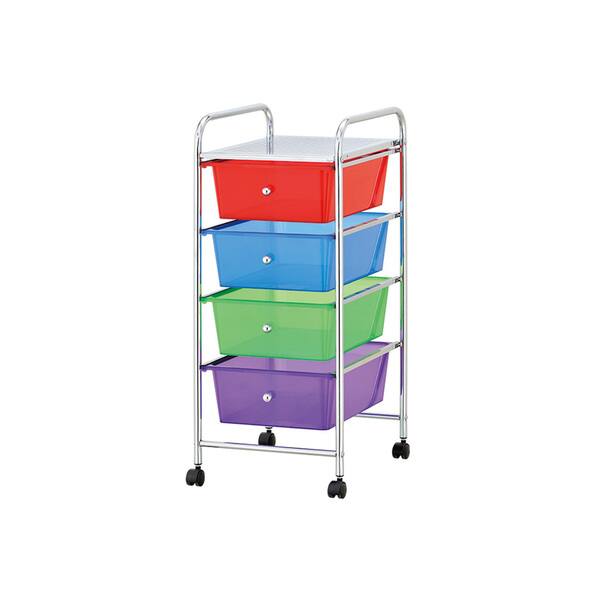 Shop Mind Reader 4 Drawer Storage Trolly Utility Cart Multi Color