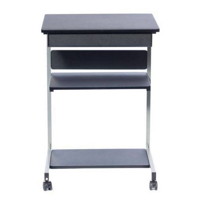 Urban Designs Rolling Compact Laptop Cart Desk With Storage