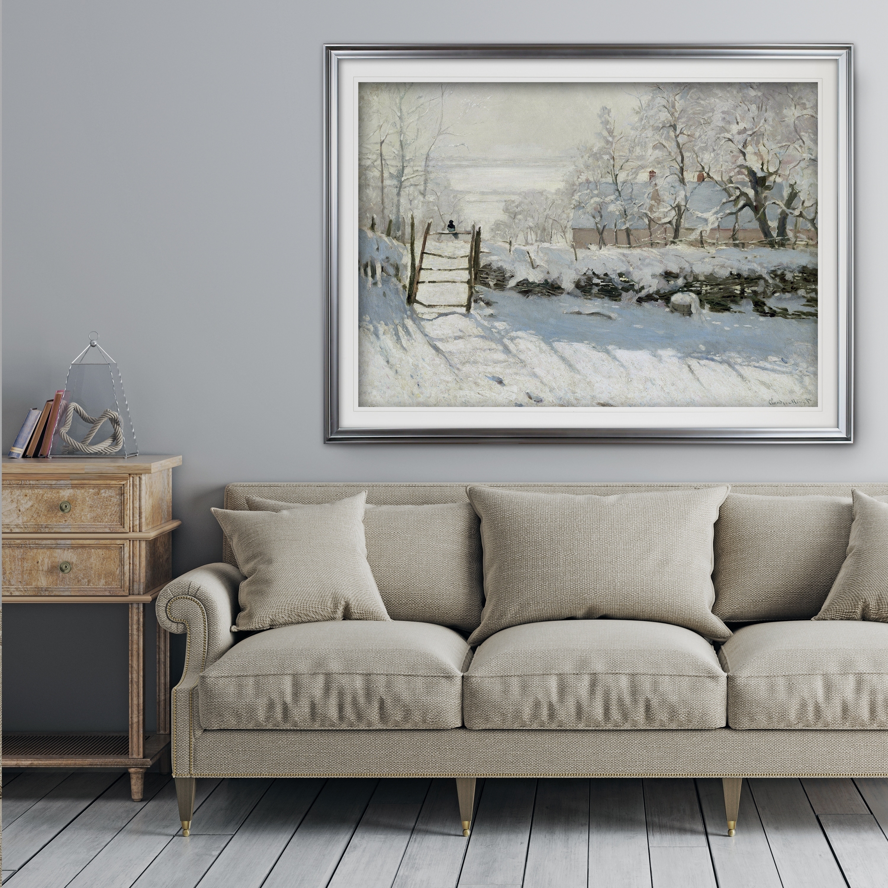 The-Magpie -Claude Monet - Premium Framed Print