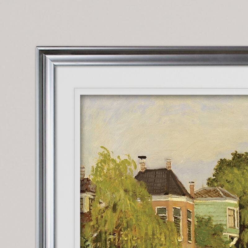 Houses-on-the-Achterzaan -Claude Monet - Premium Framed Print
