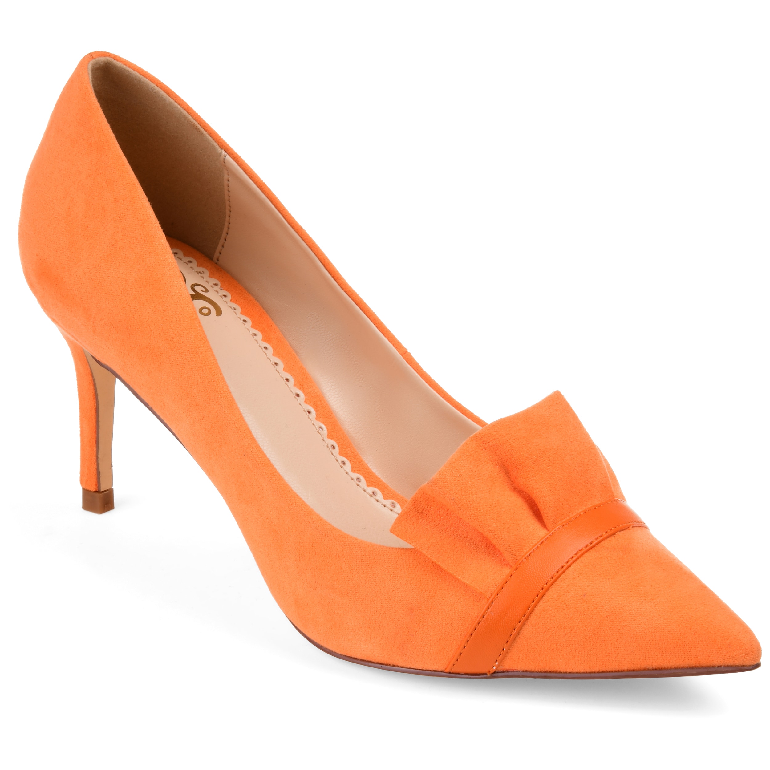 orange 2 inch heels