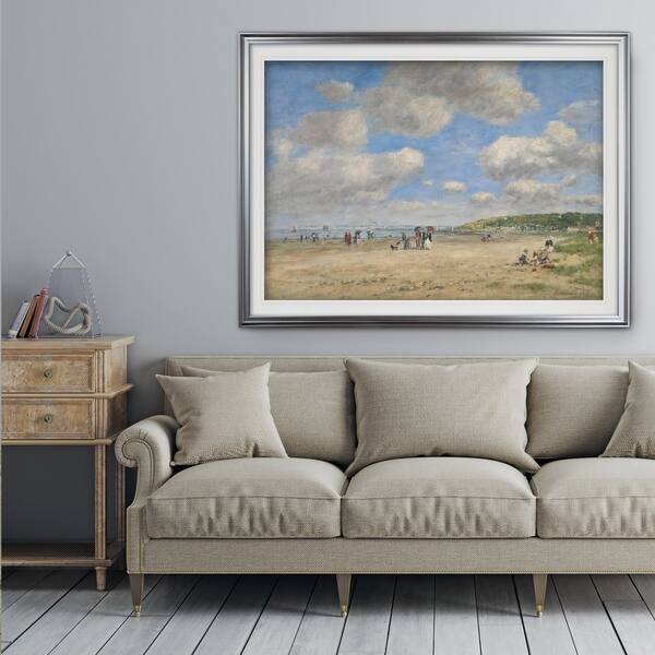 slide 2 of 4, Beach-at-Tourgéville -Eugène-Boudin - Premium Framed Print