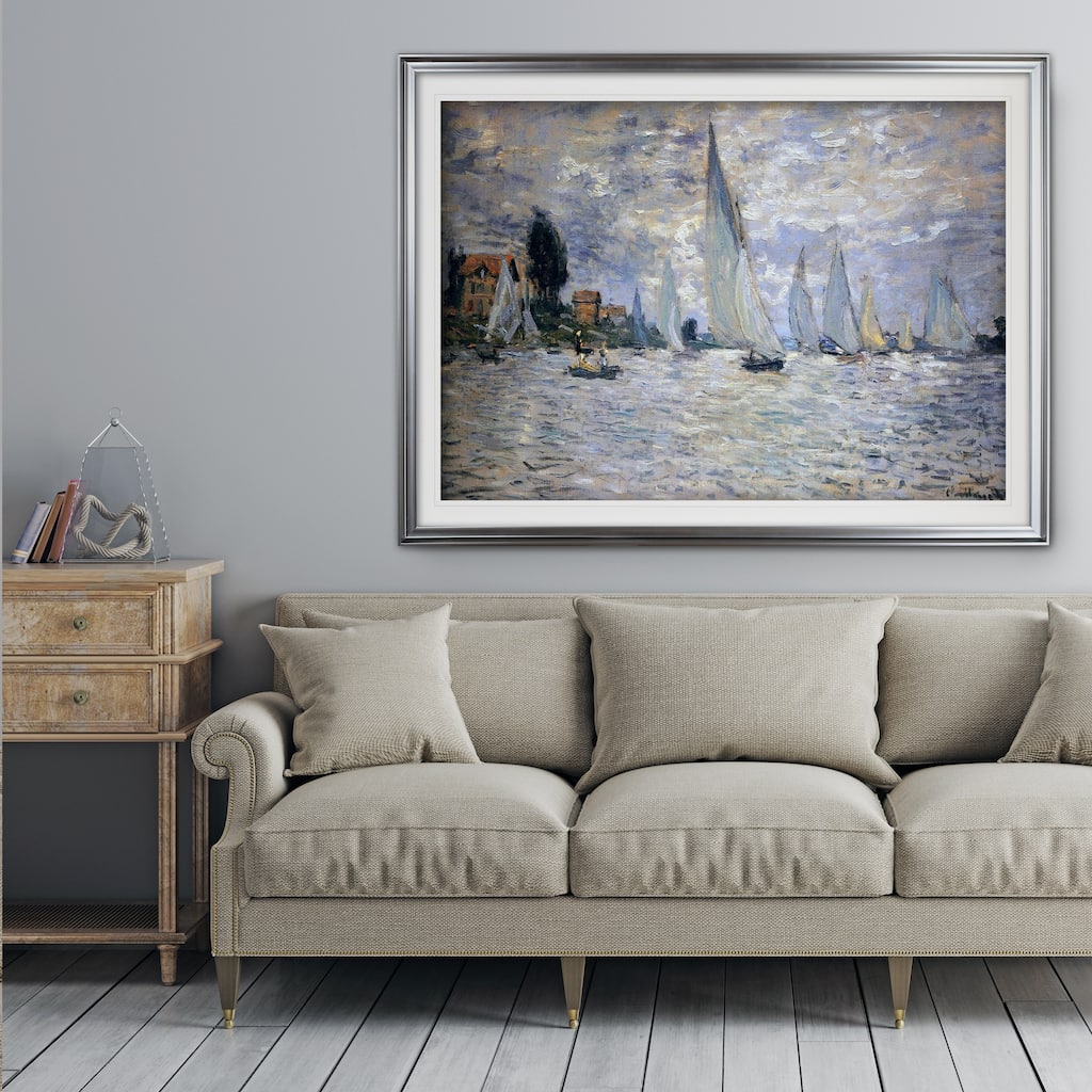 Boats-Regatta -Claude Monet - Premium Framed Print