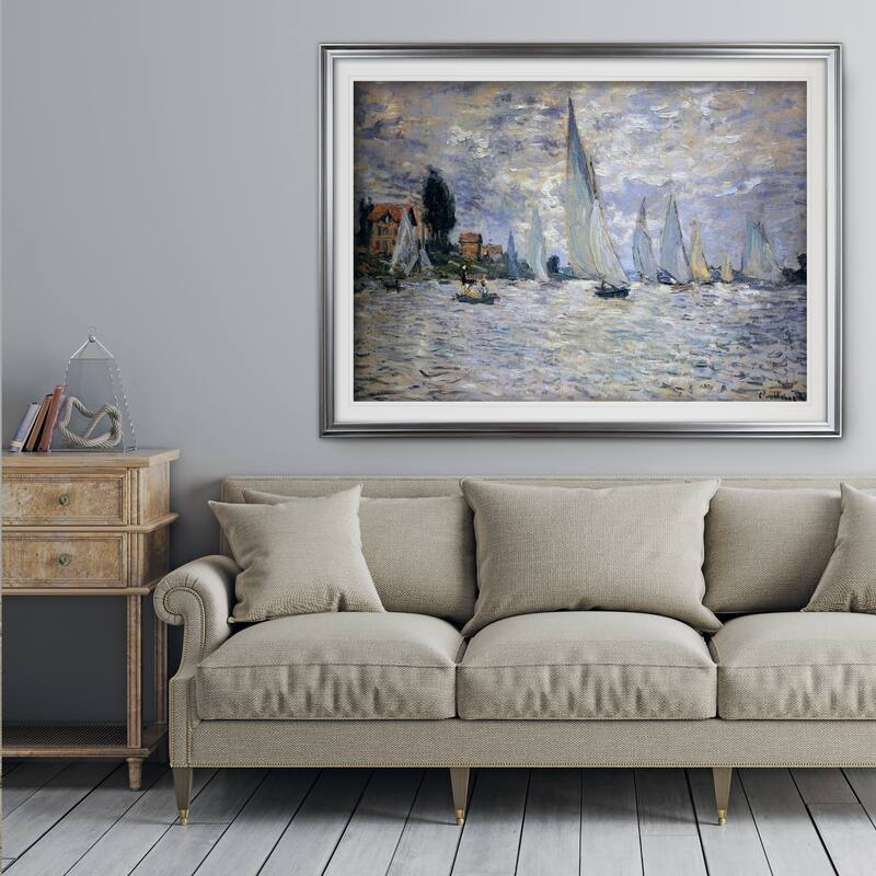 Boats-Regatta -Claude Monet - Premium Framed Print