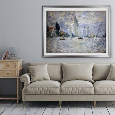 Boats-Regatta -Claude Monet - Premium Framed Print