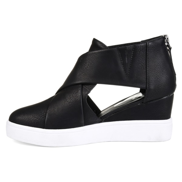 criss cross wedge sneaker