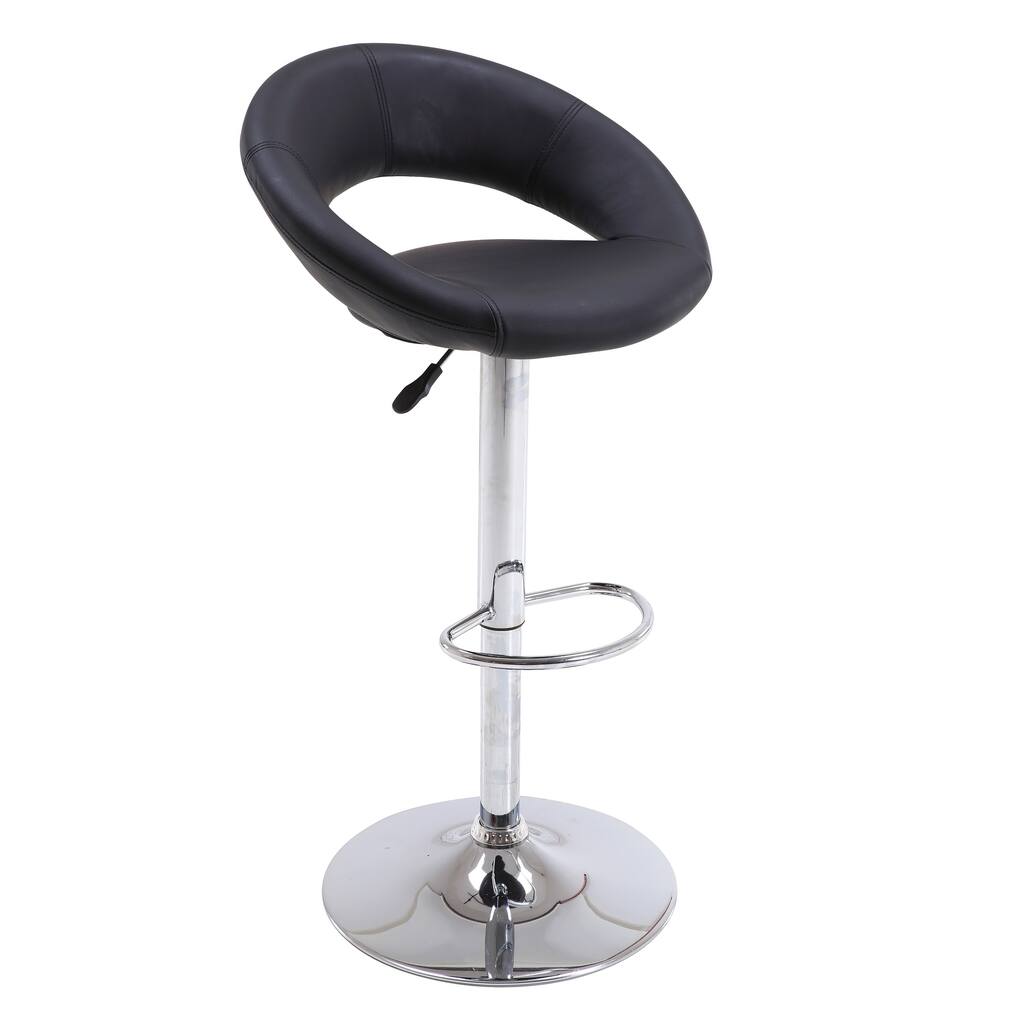 Home Source Modern Adjustable Faux Leather Stool 