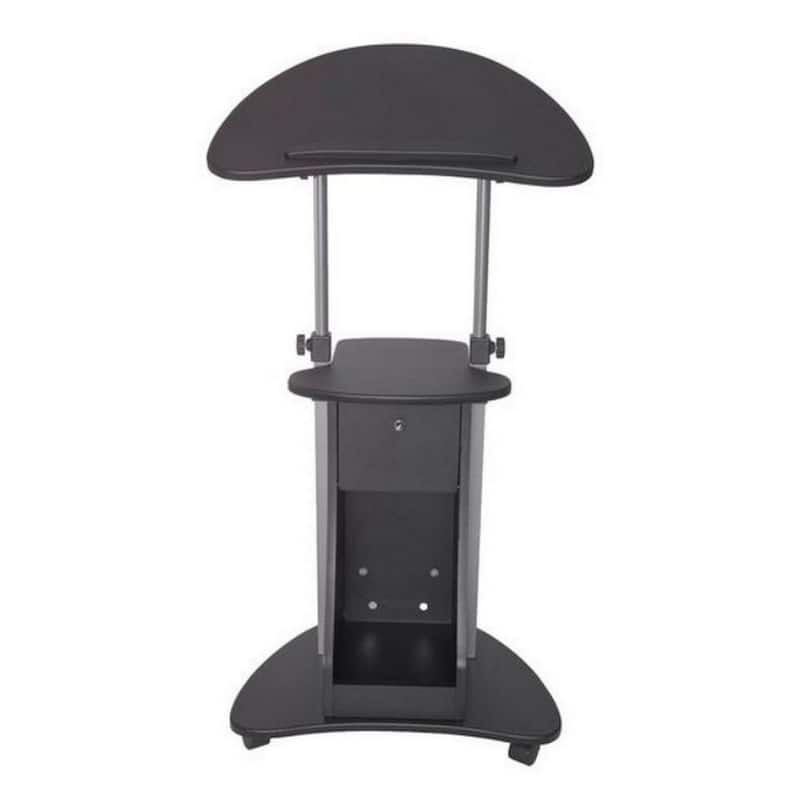 Urban Designs Sit-to-Stand Rolling Adjustable Laptop Cart With Storage