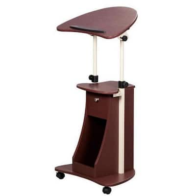 Urban Designs Sit-to-Stand Rolling Adjustable Laptop Cart With Storage