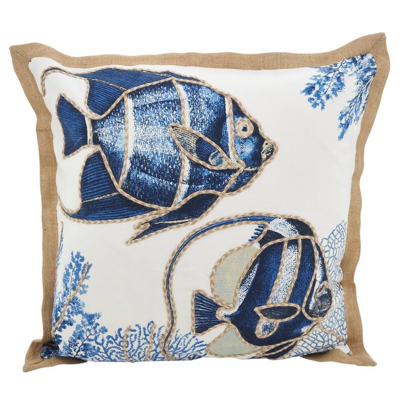 Go Fish Down Filled Throw Pillow