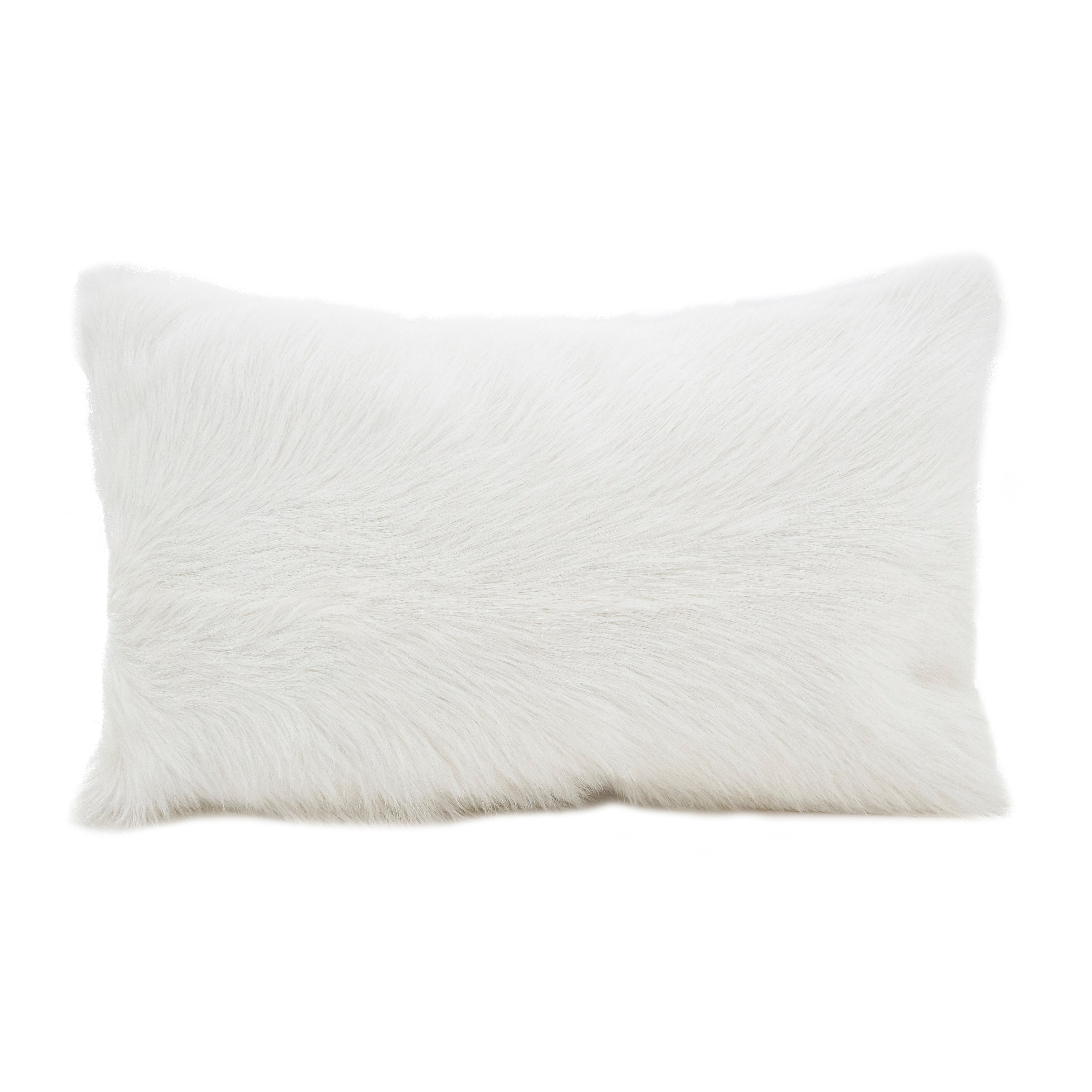 Glam Goat Fur Poly Filled Throw Pillow 