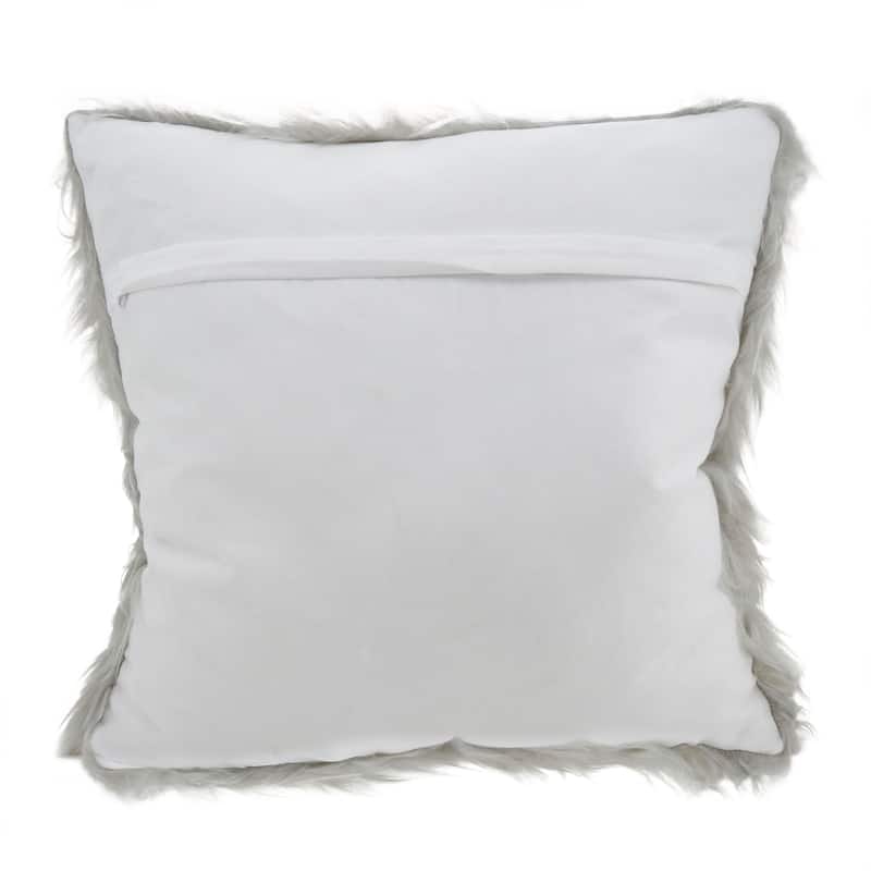 Faux Fur Long Hair Poly Filled Throw Pillow