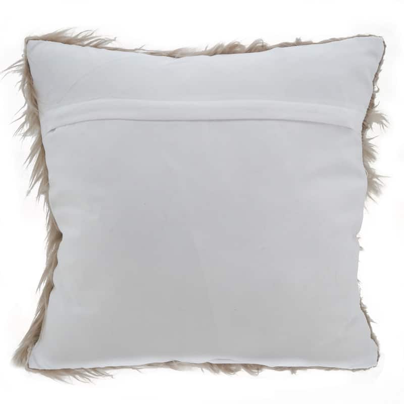 Faux Fur Long Hair Poly Filled Throw Pillow