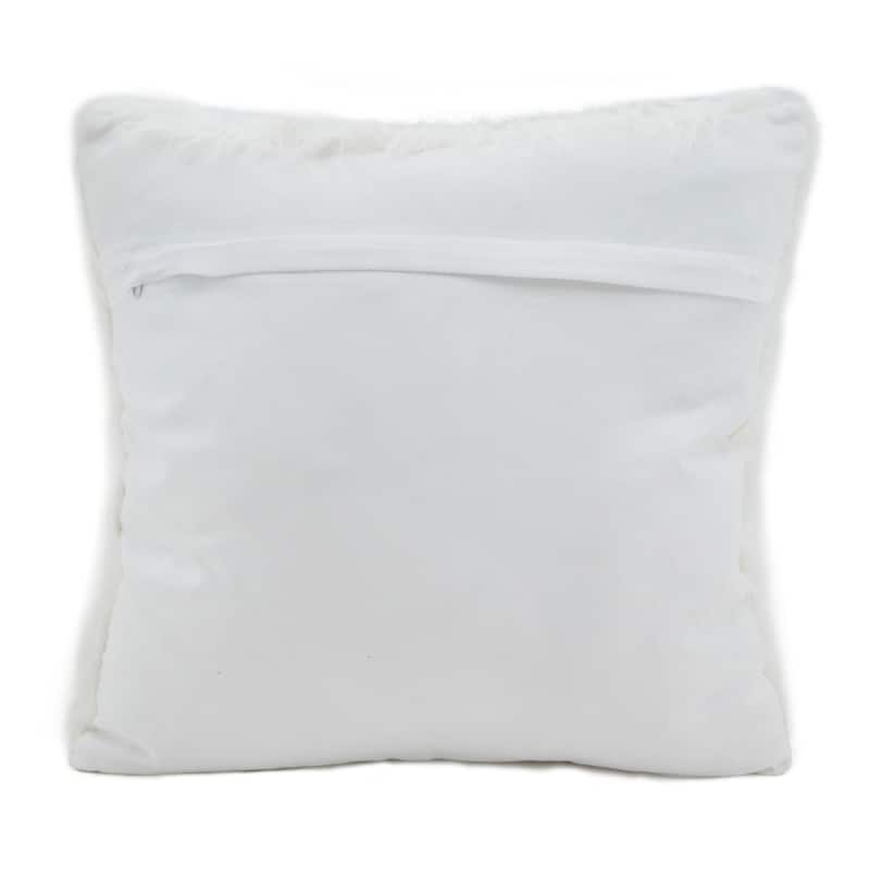 Faux Fur Long Hair Poly Filled Throw Pillow