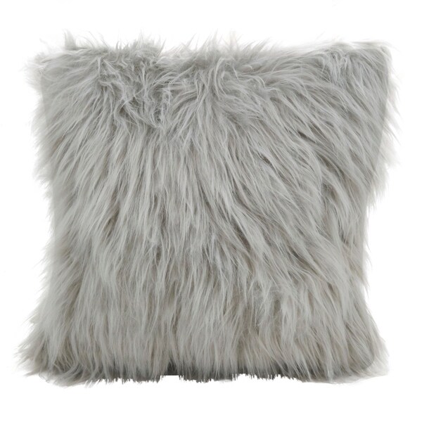 gray fuzzy pillow