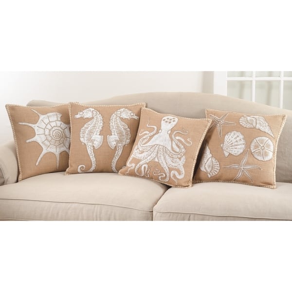 2 Pcs Soft Shell Pillow Seashell Shaped Accent Throw Pillows