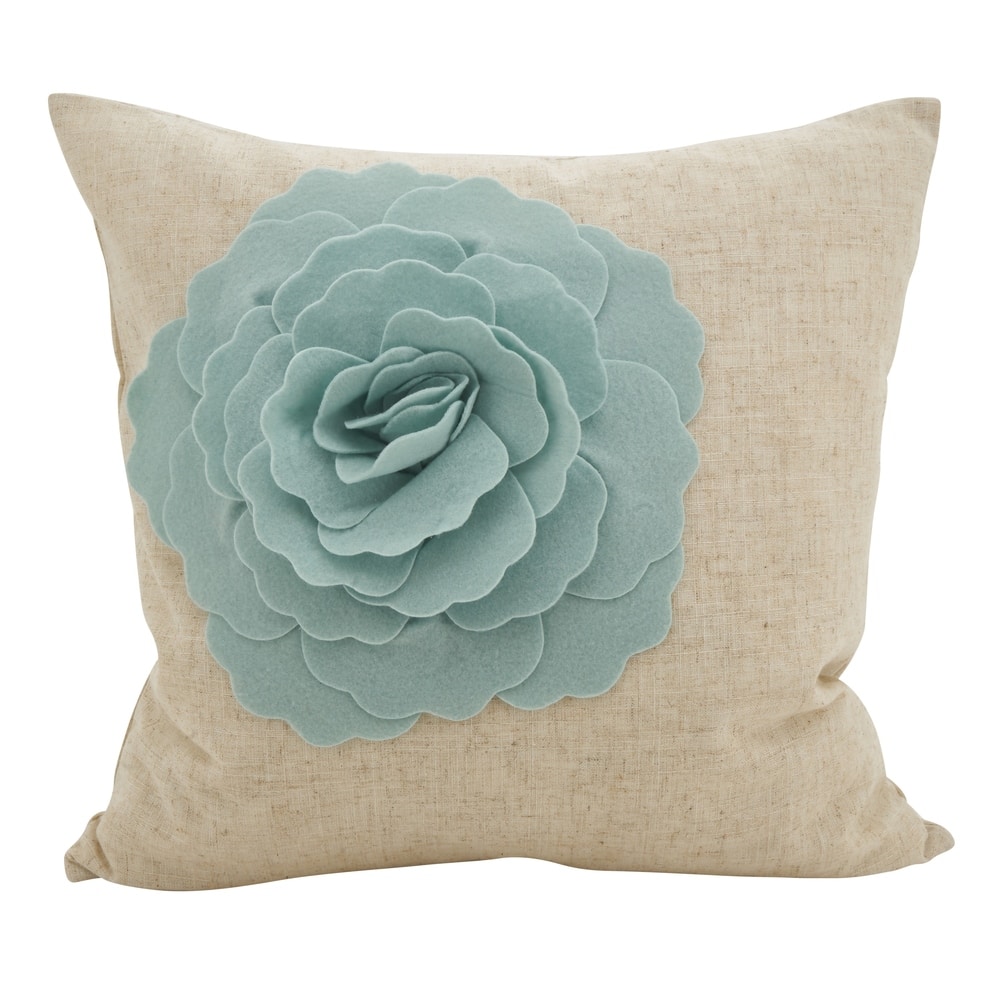 Rose Flower Statement Poly Filled Throw Pillow