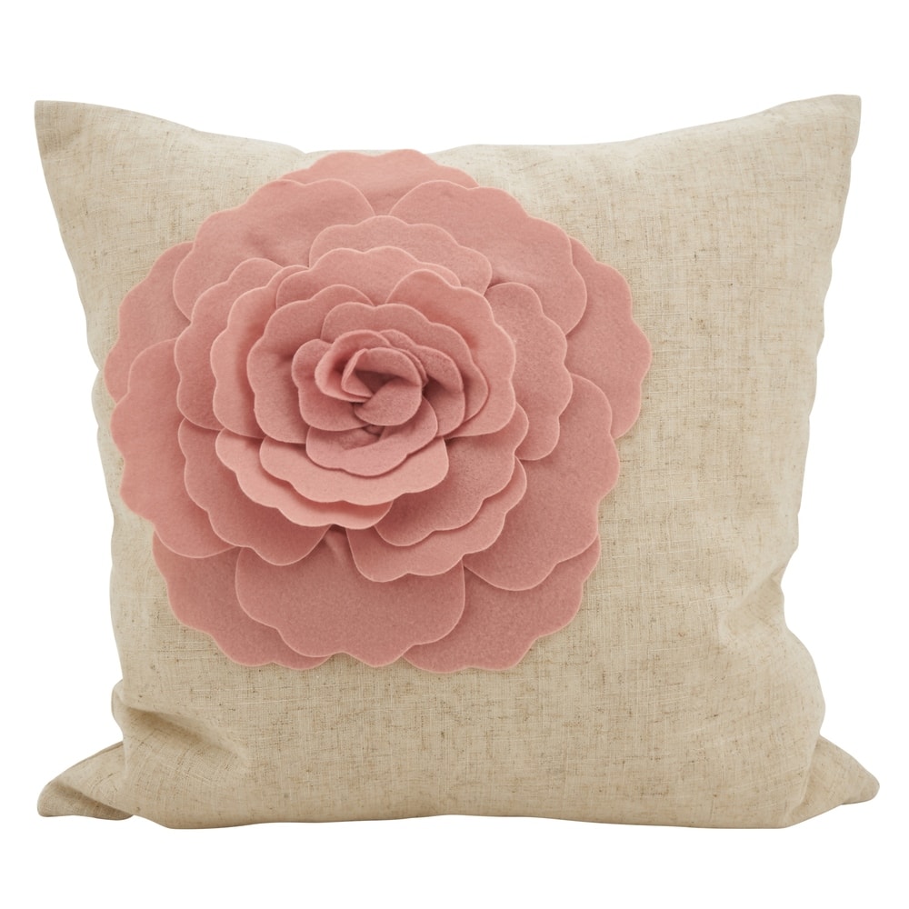 Rose Flower Statement Poly Filled Throw Pillow