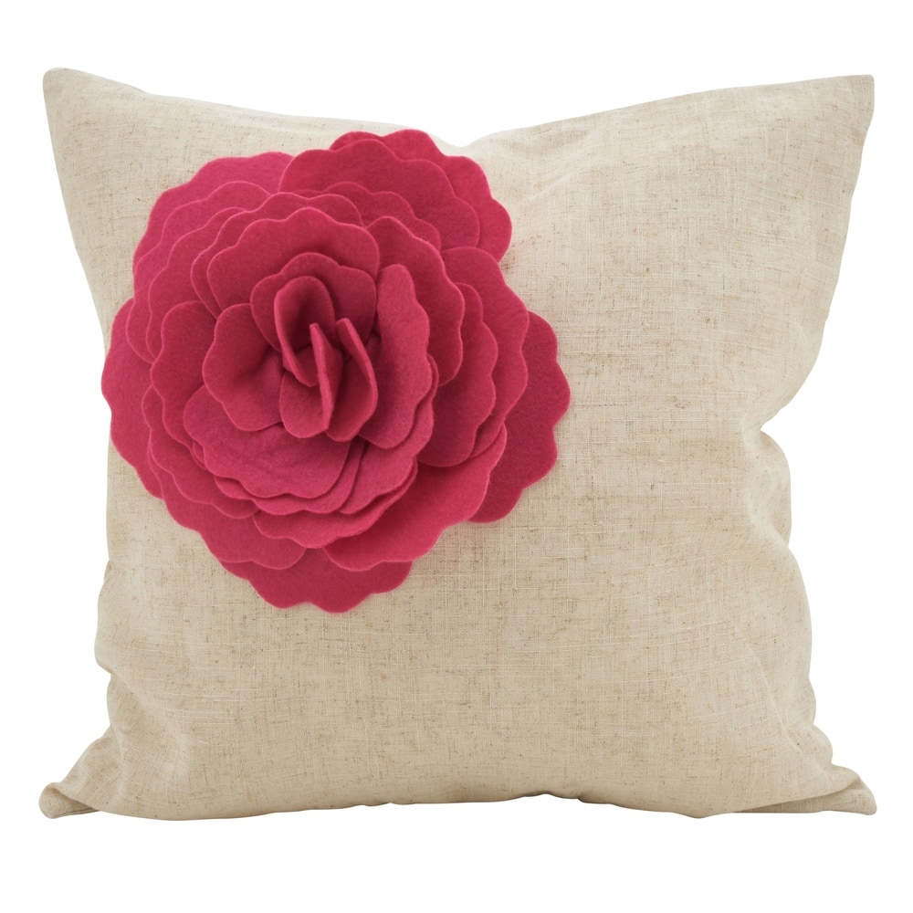 Rose Flower Statement Poly Filled Throw Pillow