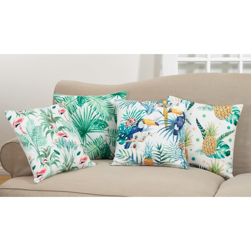 Flamingo Island Statement Poly Filled Throw Pillow